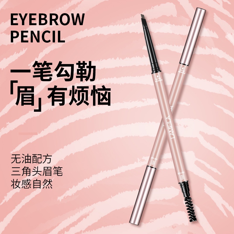 LM-835 Lameila Pensil Alis  Double Heads Eyebrow Pencil Lasting Eyebrow Pen Waterproof 6 Warna