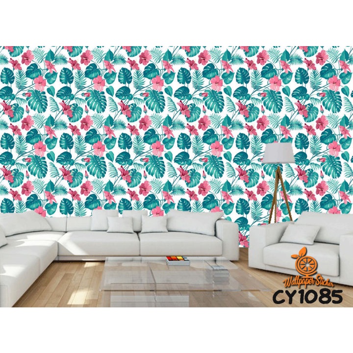 Wallpaper Sticker Dinding Kode CY Size 45CM X 10M Dekorasi Kamar Ruang Tamu Murah Motif Batik Karakter Salur