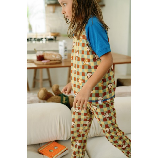 Bohopanna 1-10 Tahun Short Pajama Unisex  Setelan Piyama Anak Disney Chip n Dale Anak Laki Laki CBKS