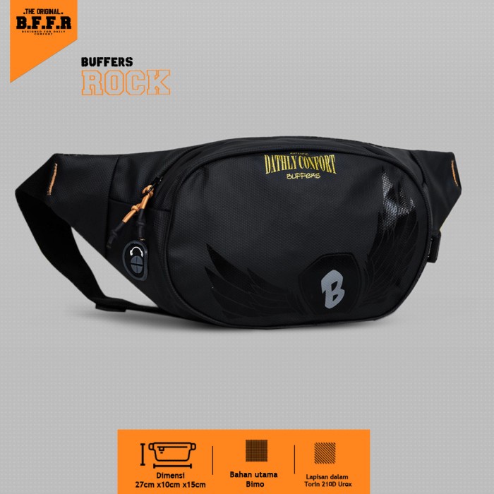 Tas Waistbag Pria Buffers Rock - Black