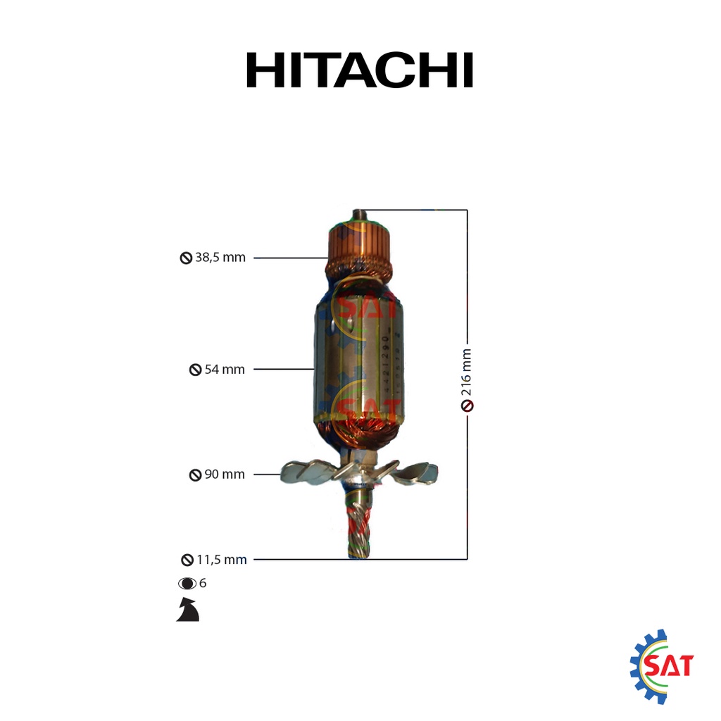 Armature / Angker CC 14ST Hitachi Mesin Potong Besi CC14ST Cut Off