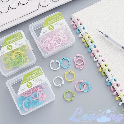 

32Pcs/Set Ring Binder Loose Leaf Warna warni Bahan Plastik Tanpa Melubangi Bukuf Untuk A4/ B5/ A5-Le