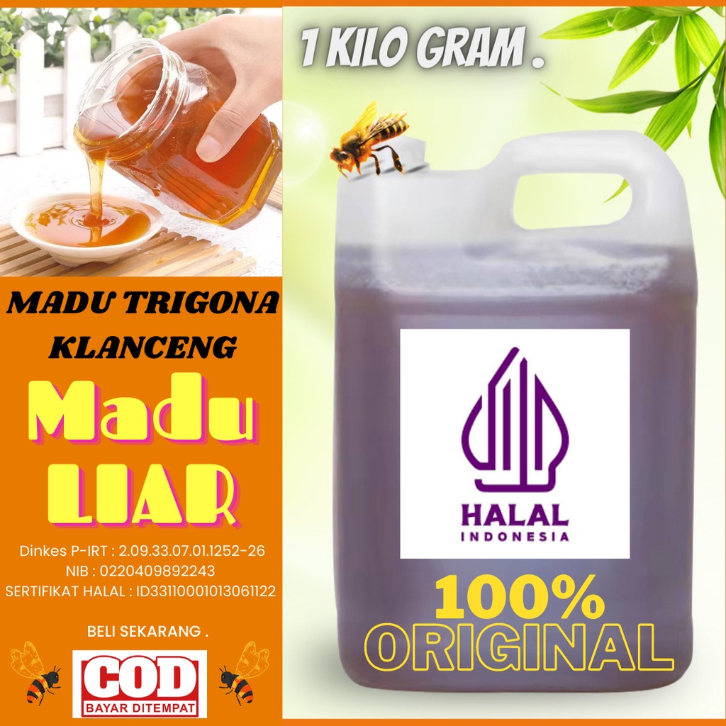 

Madu 1000 gram lebah klanceng 1000 gram original termurah terlaris halal pirt bergaransi madu kesehatan