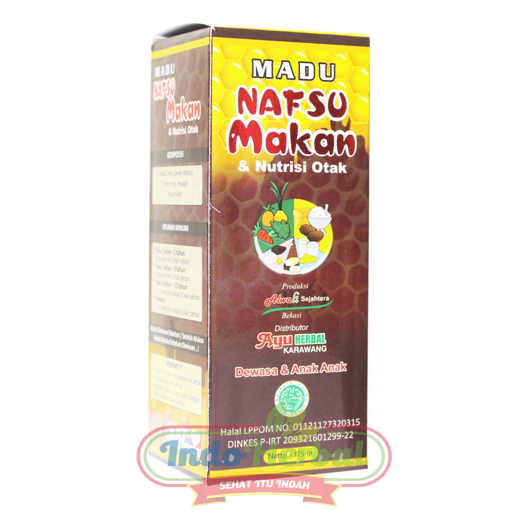 MADU NAFSU MAKAN DEWASA &amp; ANAK - MENUTRISI OTAK 175gr AYU HERBAL - PENAMBAH NAFSU MAKAN