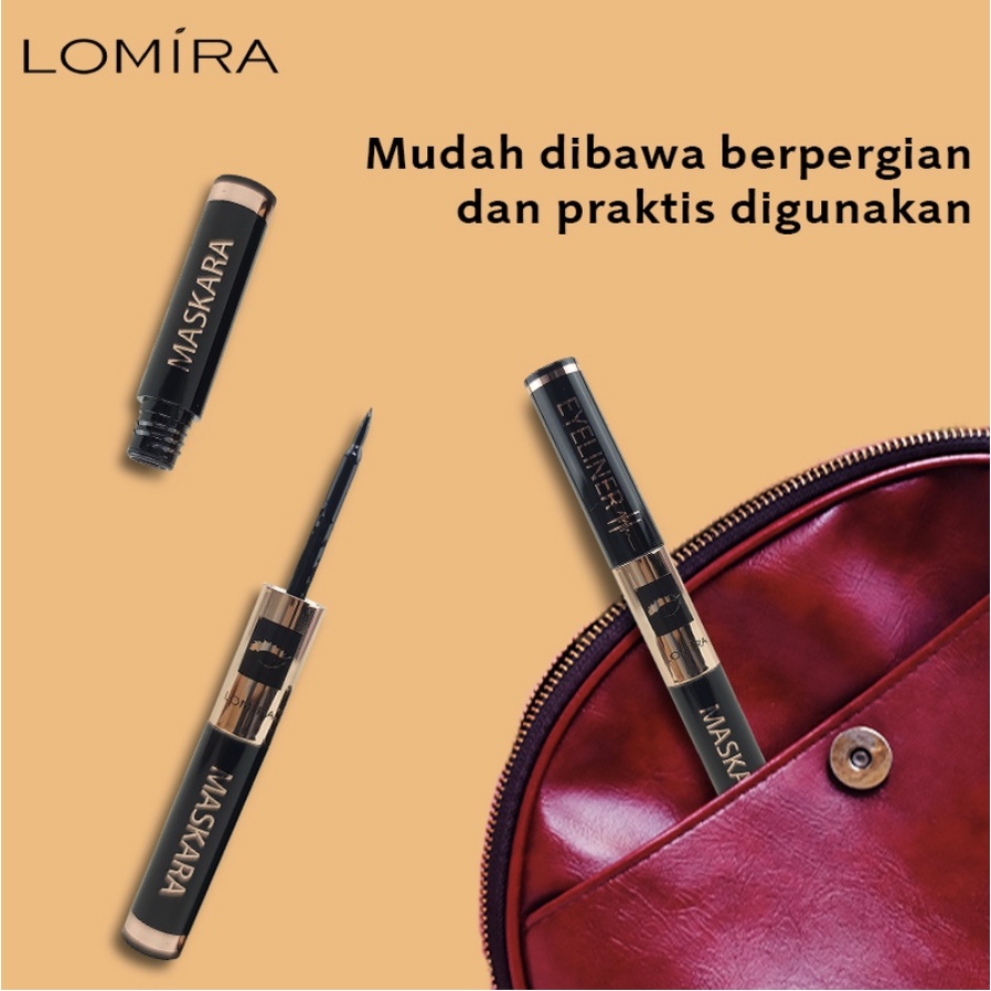 Maskara Eyeliner 4 Gr Kombinasi Warna 2 in 1 Waterproof Tahan Lama