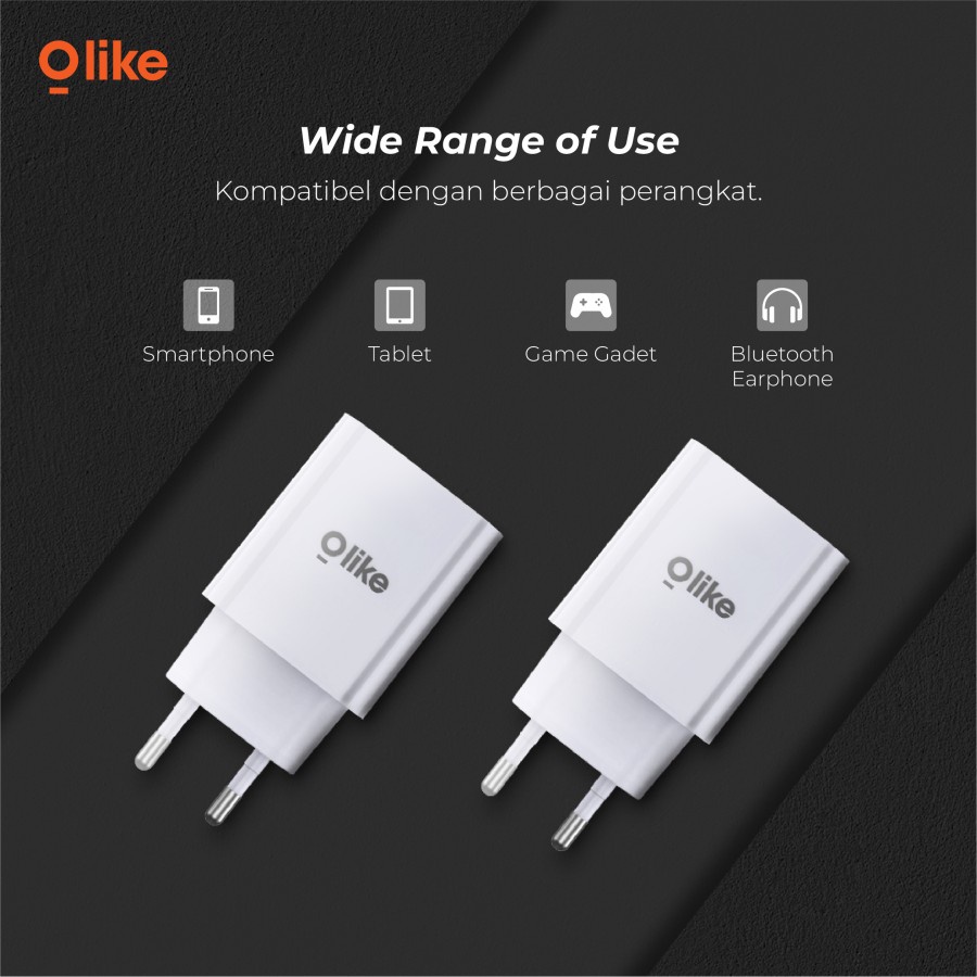 OLIKE Kepala Charger Dual USB Adapter FAST QUICK Charger 3.0 27W C305