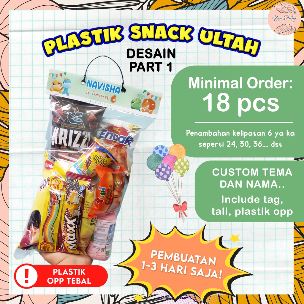 

(Part 1) Plastik Snack Ulang Tahun Anak Custom / Snack Tag Label Ultah Anak