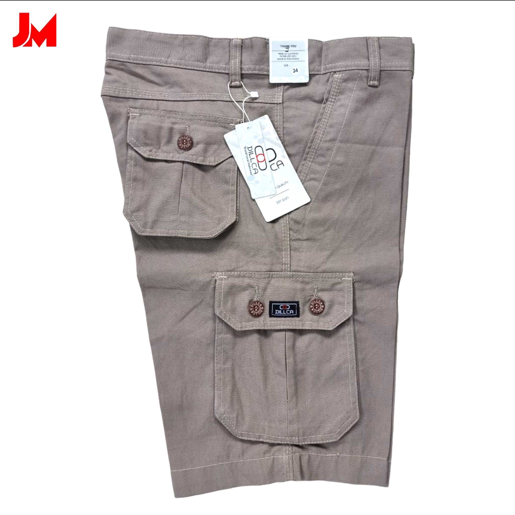 DILLCA Celana Pendek Cargo Pria Cargo pendek Model Kasual 27-33 Original Cardinal - Cream
