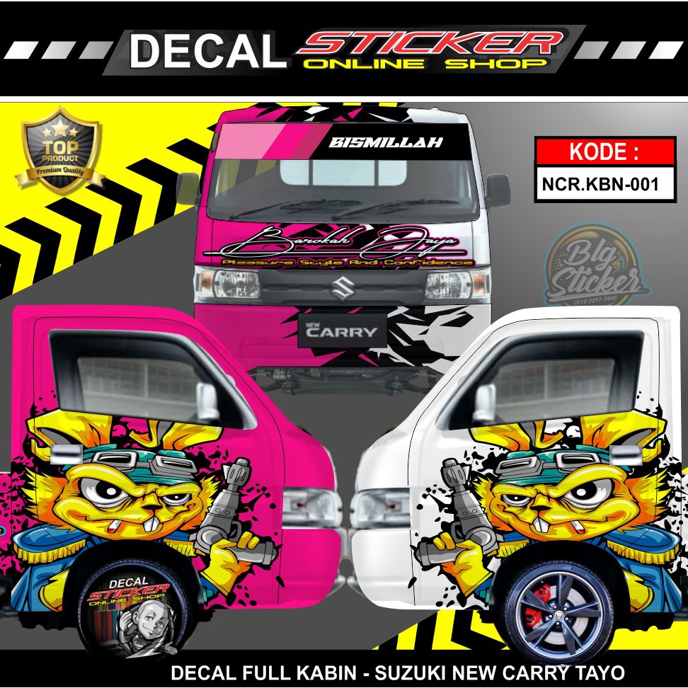 STIKER MOBIL NEW CARRY TAYO PICKUP FULL KABIN KEPALA DECAL STICKER VARIASI CUSTOM WARNA TULISAN