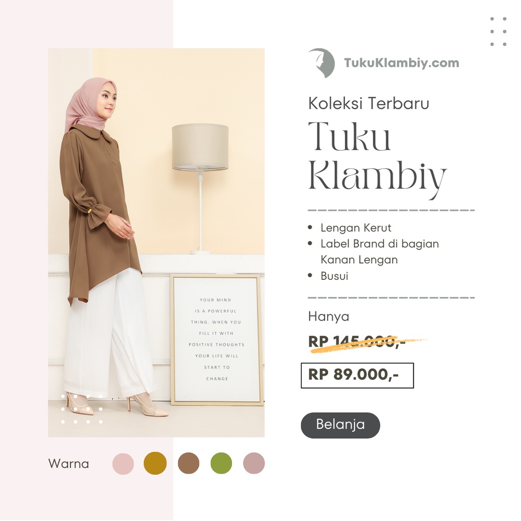 TUKUKLAMBIY ATASAN WANITA TUNIK UNTUK KERJA HARIAN &amp; KONDANGAN - SIMPLE &amp; ELEGANT KOREAN STYLE -