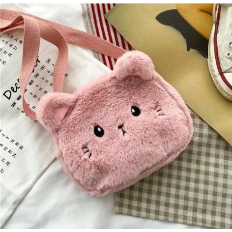 GGS Tas Selempang bulu model Kucing bulu korean style 2023 original termurah tas slempang kucing gaya ala korea