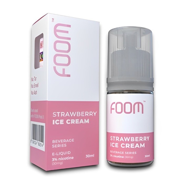 Liquid Foom Strawberry Ice Cream Salt Nic 30ml | Foom Strawberry Ice Cream | Foom Saltnic Strawberry Ice Cream 30mg 30ml