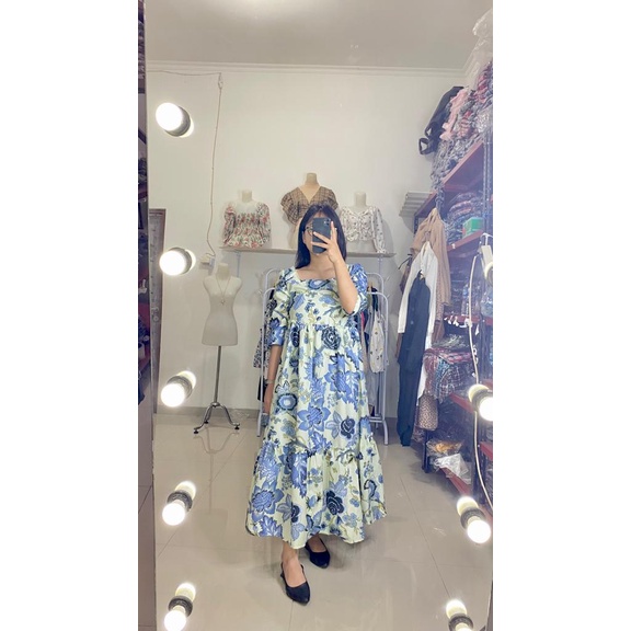 BEFAST - ZEC DRESS SESIL / Lagoon Picnic Maxi Dress / Dress Maxy Pesta/Kondangan Trendy / Outfit Wanita Modis / Dress Pantai / LongDress Wanita Keluaran Terbaru / Fashion kekinian Remaja ABG / OOTD Ala Style Wanita Korean