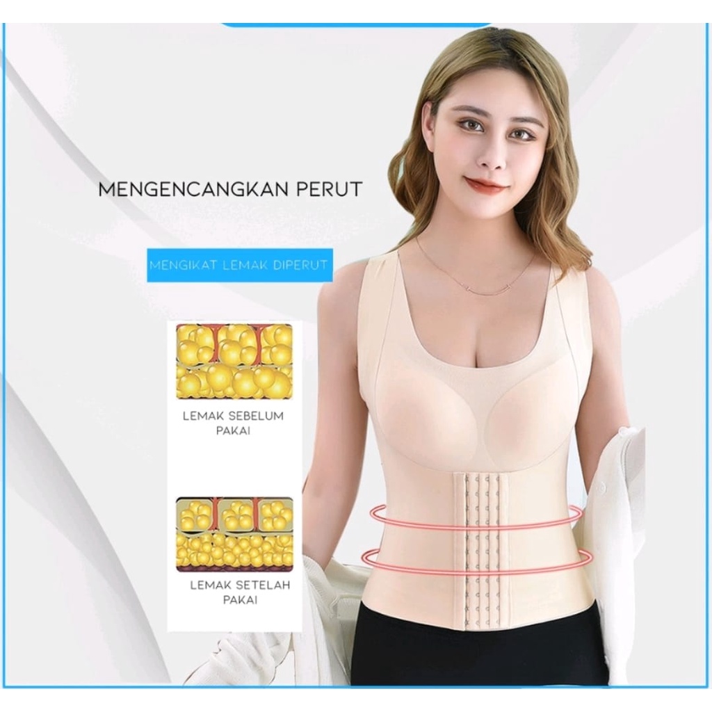 Korset Seamless Bra Pelangsing Pengecil Perut Long Torso Tanpa Jahitan