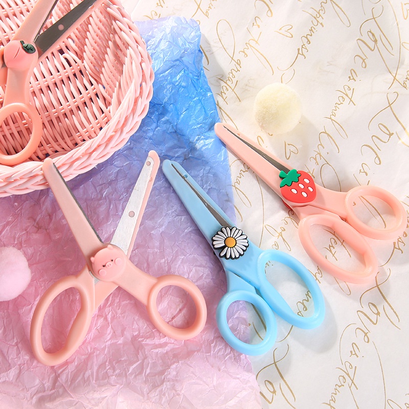 MMM Gunting Lucu Alat Tulis Anak Sekolah Karakter Kartun Diy Kertas Buatan Tangan Kantor Kecantikan Portabel Scissors Murah
