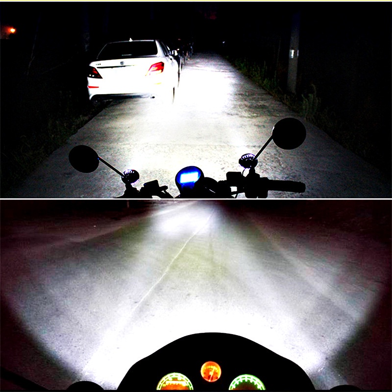 SEPASANG Lampu Tembak Waterproof Sorot 6 Mata LED Spion Motor 6 Watt 12Volt Plus Saklar On Off