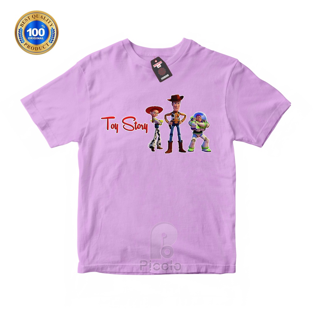 (FREE NAMA) BAJU KAOS ATASAN ANAK MOTIF KARTUN TOY STORY UNISEX Bahan COTTUN