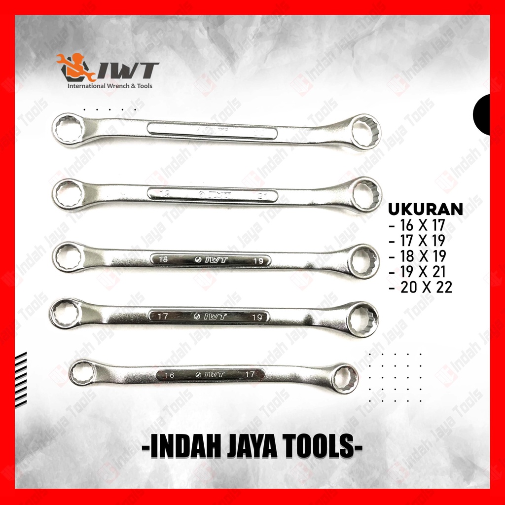 IWT Kunci Ring x Ring 16 17 18 19 20 21 22 mm Satuan Ring Wrench