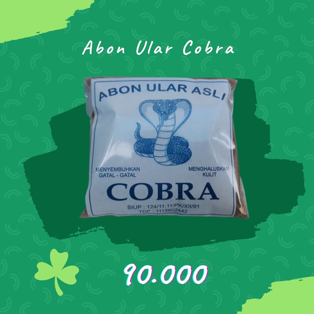 

Abon Cobra Herbal Gatal Kulit Original / Tidak PEDAS