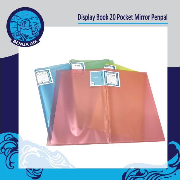 

Display Book / Clear Holder 20 Pocket MIRROR Folio Penpal PL-832