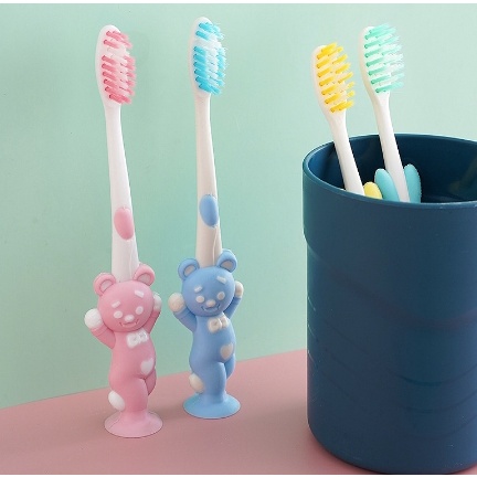 SIKAT GIGI ANAK 1 SET 4 PCS EXTRA SOFT TAVEL TOOTHBRUSH DOUBLE CARE SIKAT GIGI HALUS &amp; LEMBUT KARAKTER BERUANG IMPORT MURAH | FADHILAH SHOP BJB