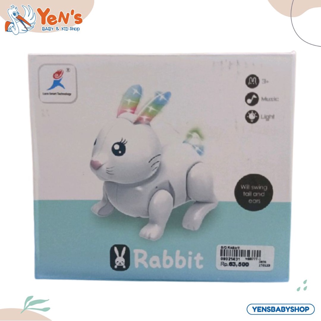 Mainan Anak ROBOT RABBIT B/O Mainan Kelinci Loncat Lampu Dan Musik