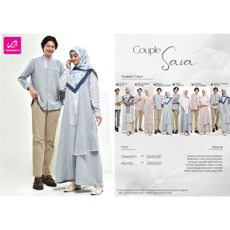 Couple Sava Rabbani - Dresslim Couple Sava - Kemko Sava Rabbani - Dresslim Sava Rabbani - Gamis Rabb