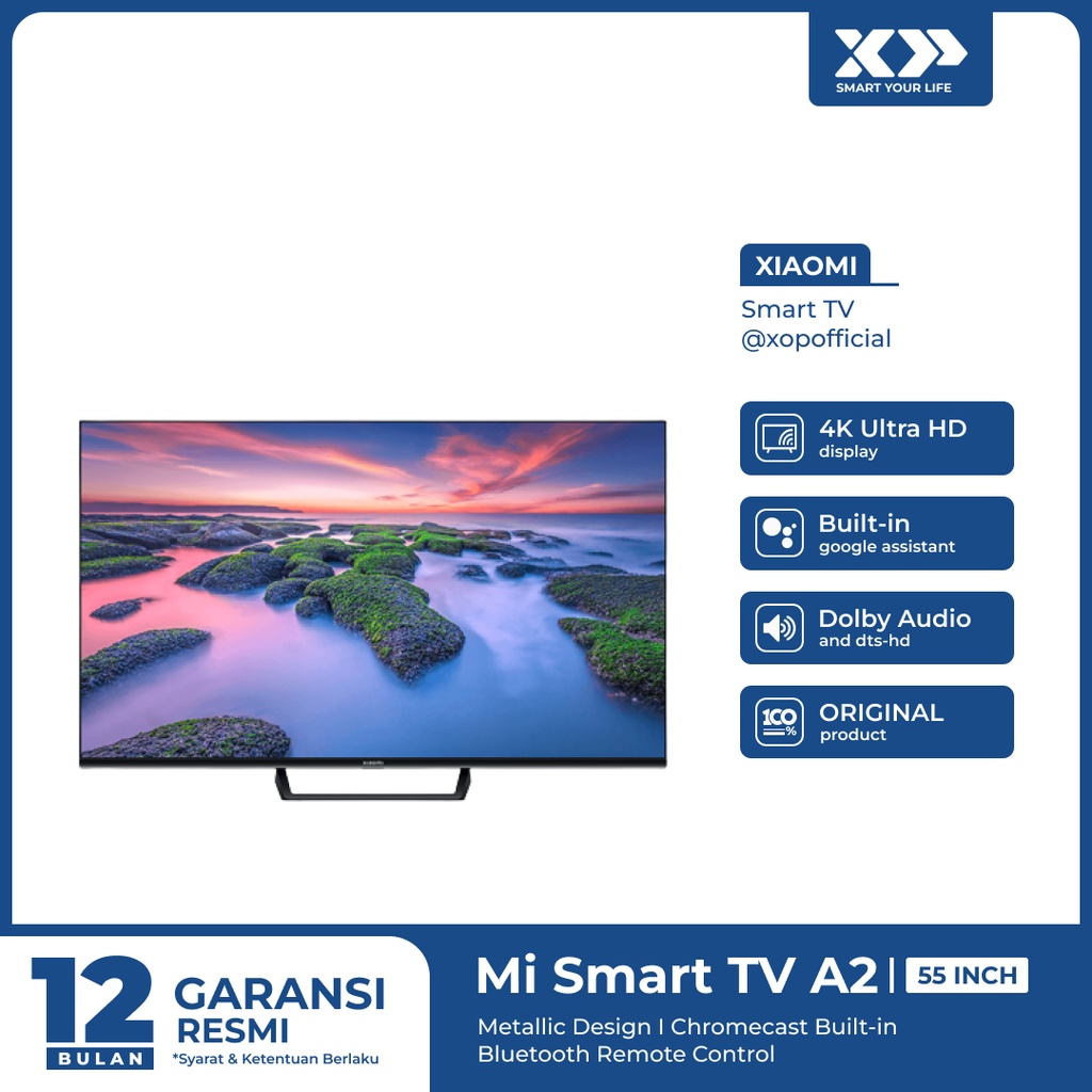 Mi TV A2 55 Inch 4K UHD Smart Android TV™ - Garansi Resmi