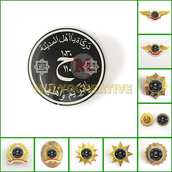 Pin Darkah ya Ahlal Madinah Pin Bros Wing Logo Hitam Putih