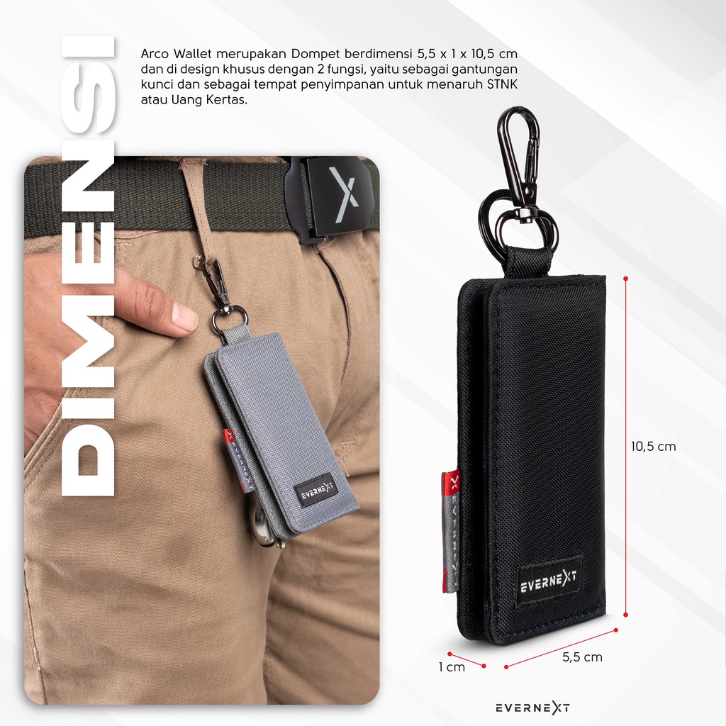 Gantungan Kunci Kendaraan Key Wallet Organizer Dompet Kartu Stnk SIM Etoll Motor Mobil – KHAKI