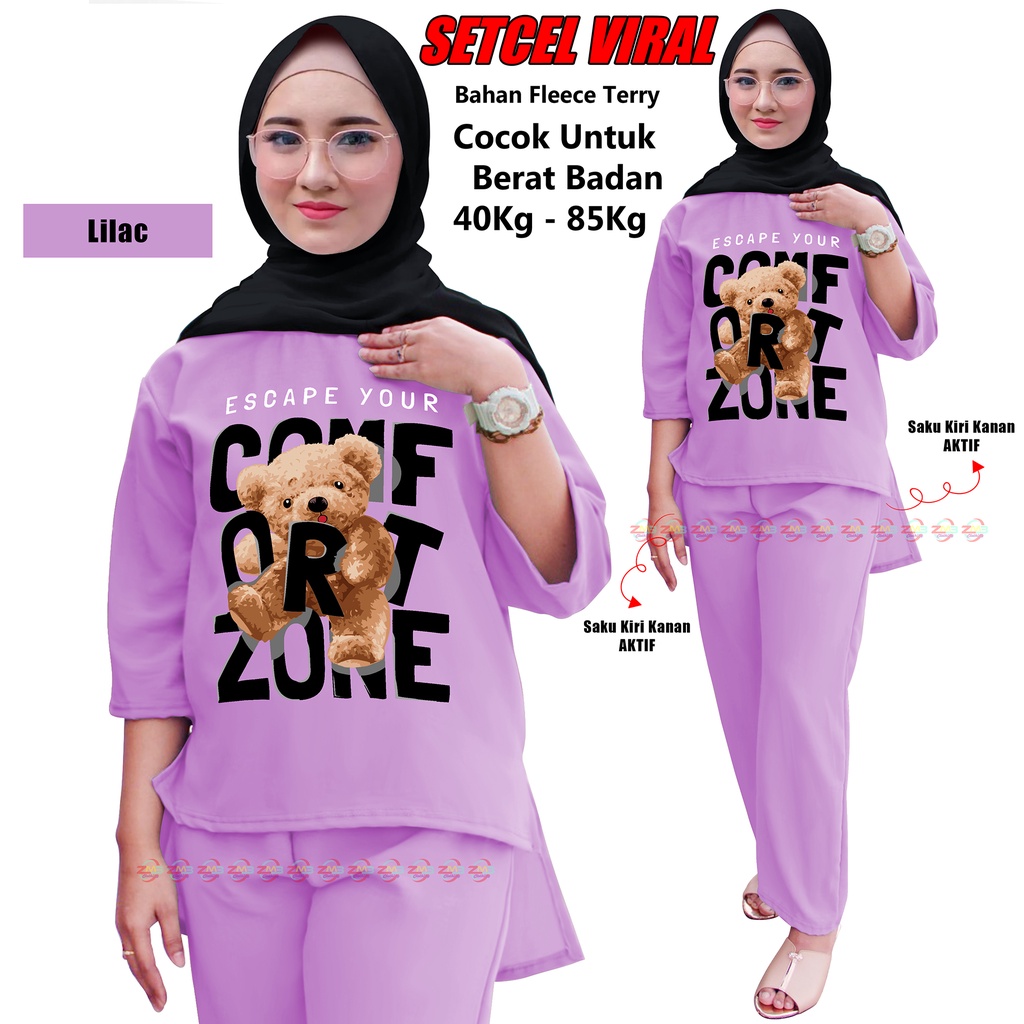 Setelan Wanita Dewasa SETCEL VIRAL SLEBEW ONESET Bisa COD &amp; Gratis Ongkir TOP MODEL 000126  cetak Mesin DTF Digital Transfer FIlem  kaos baju pakian dewasa Abg Remaja terbaru dan termurah