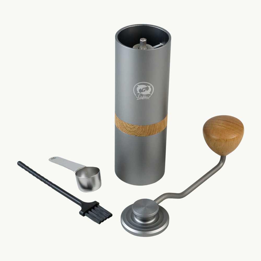 iCafilas Alat Penggiling Kopi Manual Grinder Coffee Portable - GM2213 - Silver