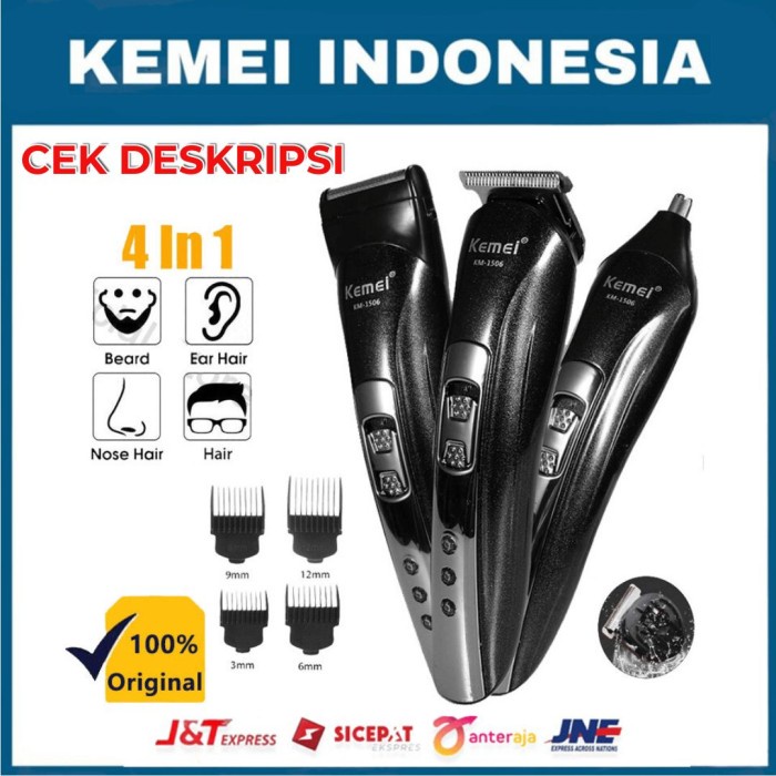 KEMEI KM-1506 HAIR CLIPPER 3 IN 1 MESIN CUKUR RAMBUT KEMEI KM 1506