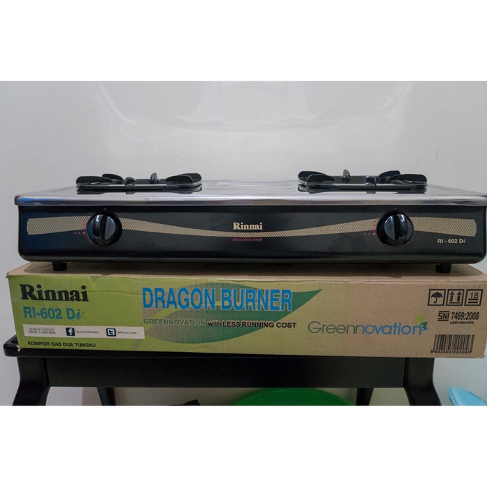 KOMPOR GAS RINNAI RI-602DI / 2 TUNGKU / RI 602 DI / READY