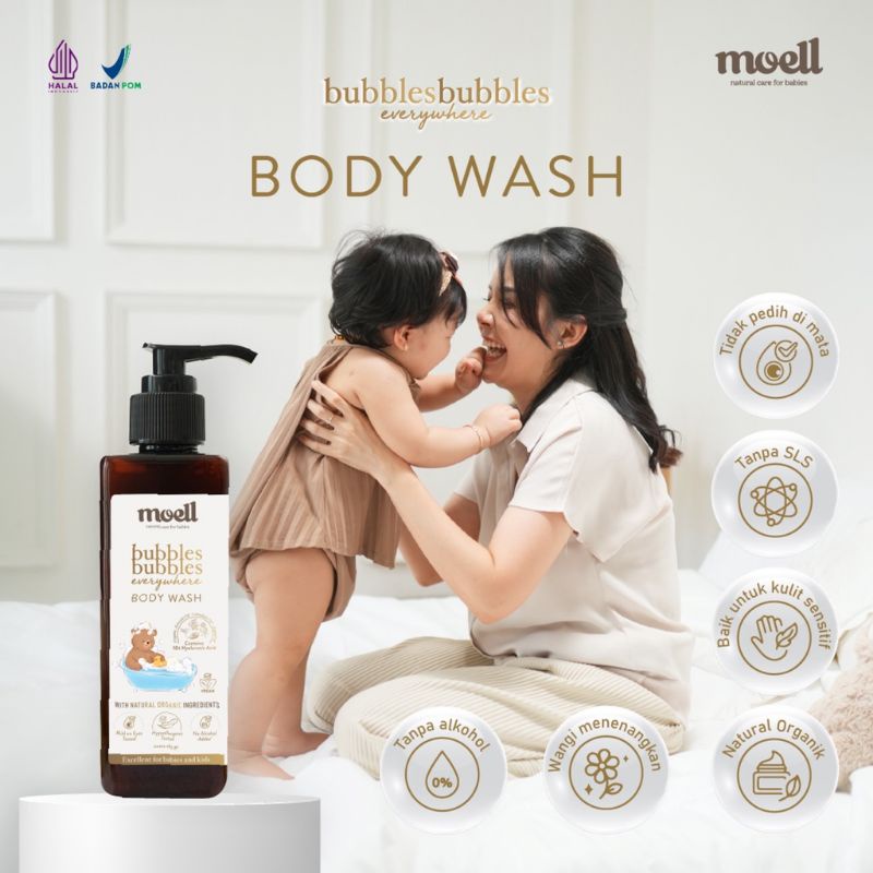 Moell Bubbles Bubbles Everywhere Body Wash 185gr | Sabun Bayi Natural Organics