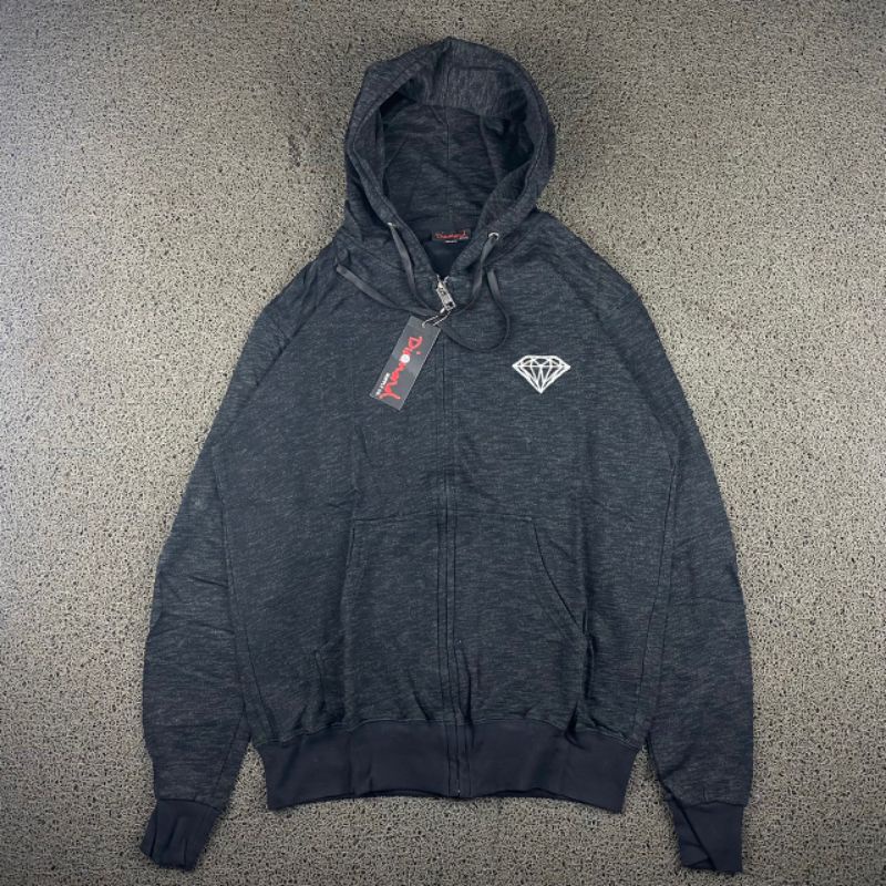 HOODIE ZIPPER DIAMOND FULL TAG LABEL CASUAL HYPE