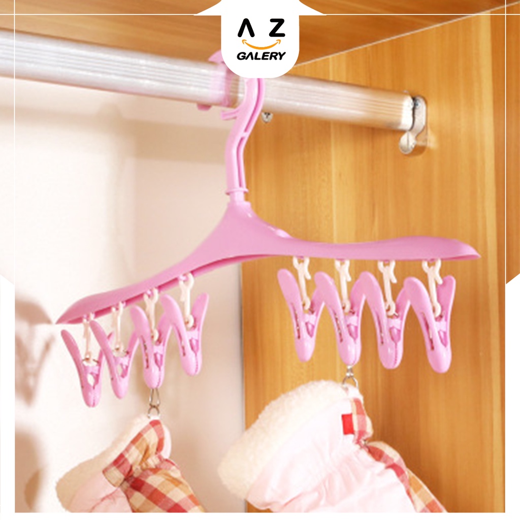 HANGER GANTUNGAN BAJU MULTIFUNGSI 8 IN 1 Azgalery COD RT-101-GB