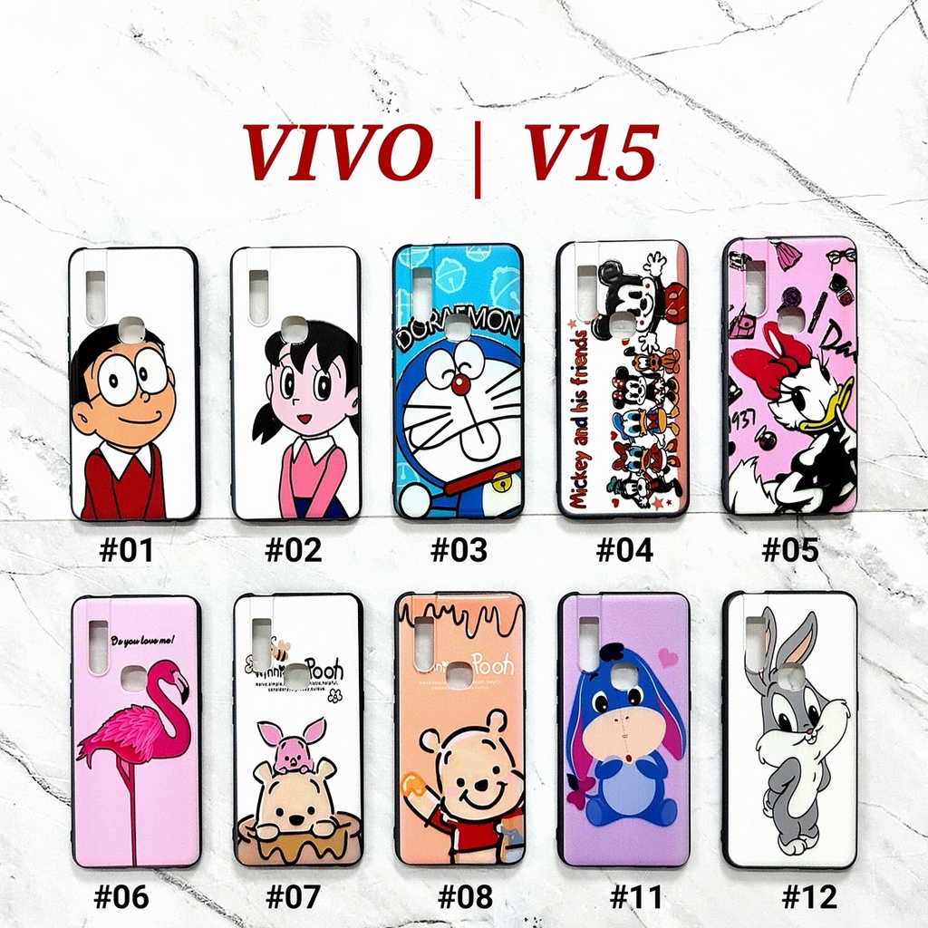 VIVO V5 / V5S / V5 LITE V7 PLUS V11 V11I V15 Y71 Y81 Y83 - DISLINE Soft Hard Case Cartoon texture embos UV