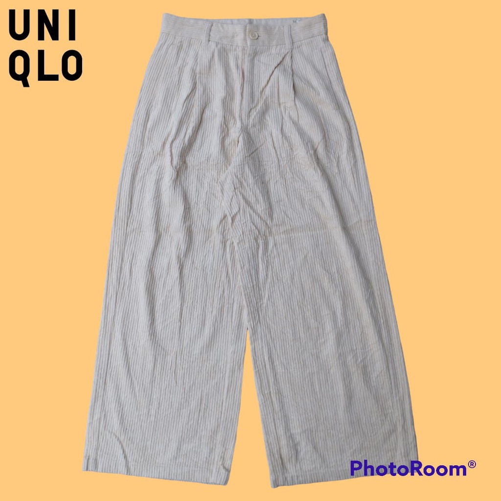 celana uniqlo - celana kulot corduroy wanita - second - 003