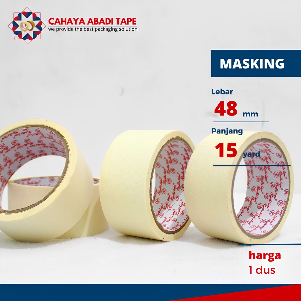 

Promo LAKBAN KERTAS/MASKING 24MM/48MM X 15YARD PER DUS