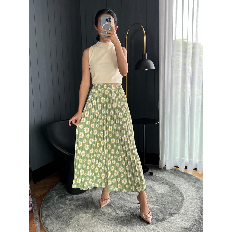 (4pt DAISY) MBL Rok Plisket / Pleated Skirt / Motif Hyget Super Khusus Grosir Serian 4 Warna