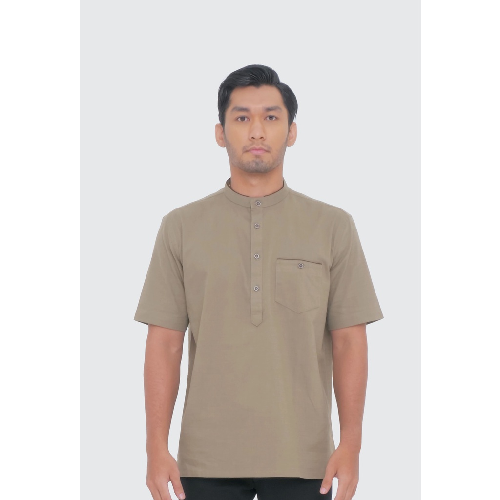 MOC Kemeja Shanghai Lengan Pendek Pria ABDEL - SAGE GREEN