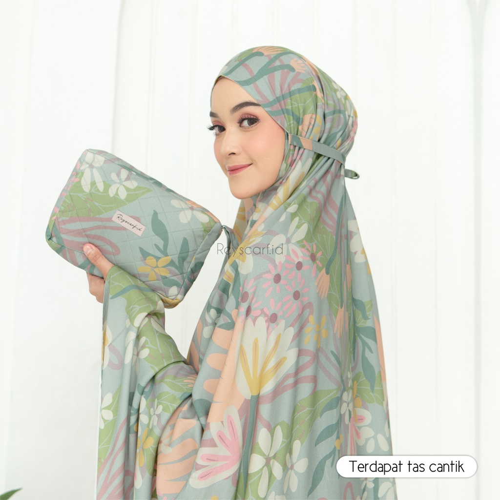 Mukena Dewasa Motif Kalyna Series By Reyscarf.id - Bahan Rayon Viscose Premium - Mukena Travel Dewasa Jumbo Adem Halus Nyaman Dipakai - Bisa Cod