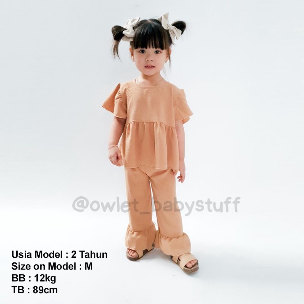 Owlet - setelan anak perempuan / baju anak perempuan / setelan anak polos