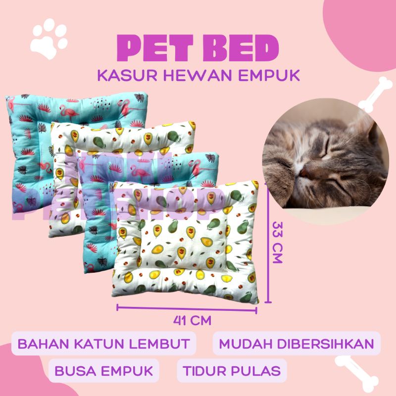 [BISA COD] PET BED KASUR KUCING UKURAN 41 x 33 CM | BANTAL KUCING MURAH JUMBO BESAR LUCU TIDUR PANJANG ANABUL KITTEN MOTIF ALAS TIDUR ALAS TIDUR HEWAN PELIHARAAN ANJING BAHAN KATUN ISI SILIKON DAKRON DACRON EMPUK BULU KECIL