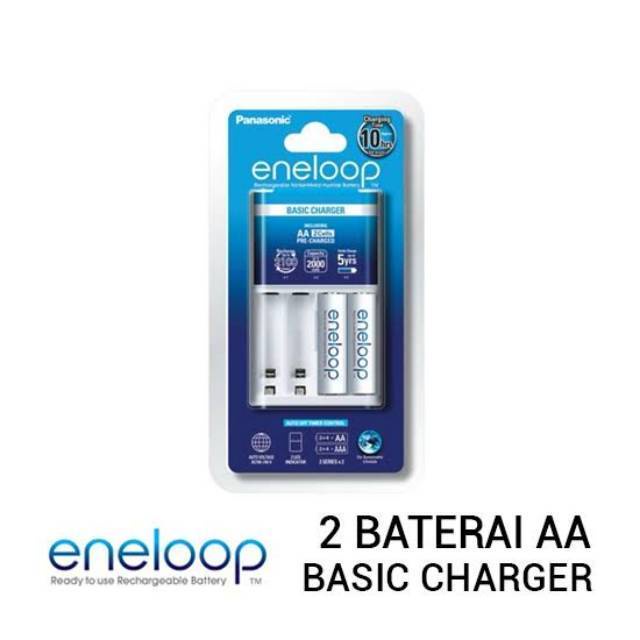 Panasonic Basic Charger + eneloop AA 2000mAh 2pcs - 2100Cycle