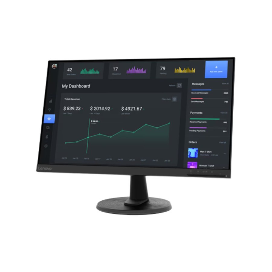 Monitor LED Lenovo D24-40 24&quot; 1080p 75Hz VGA HDMI VESA 100x100mm