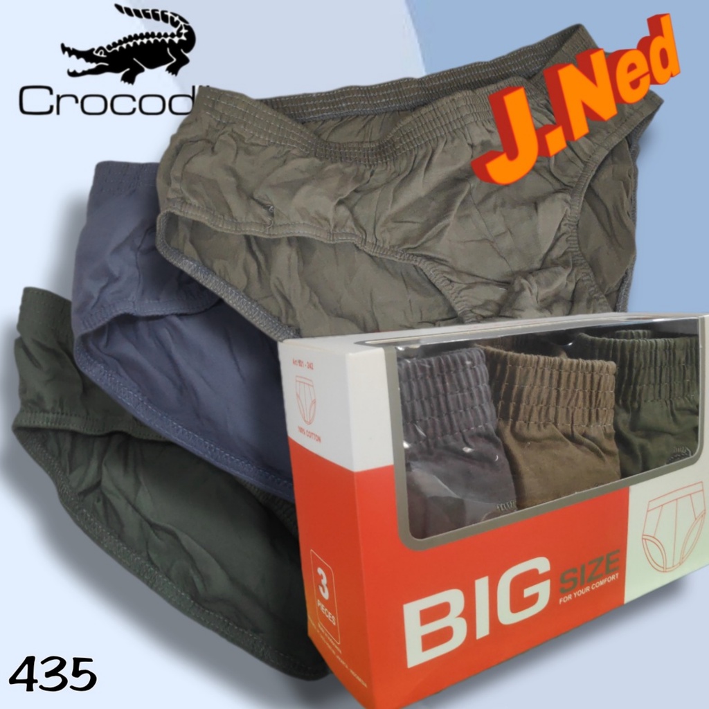 J435T CELANA DALAM PRIA SEGITIGA CROCODILE HARGA PER 3 PCS SIZE M - XXXL