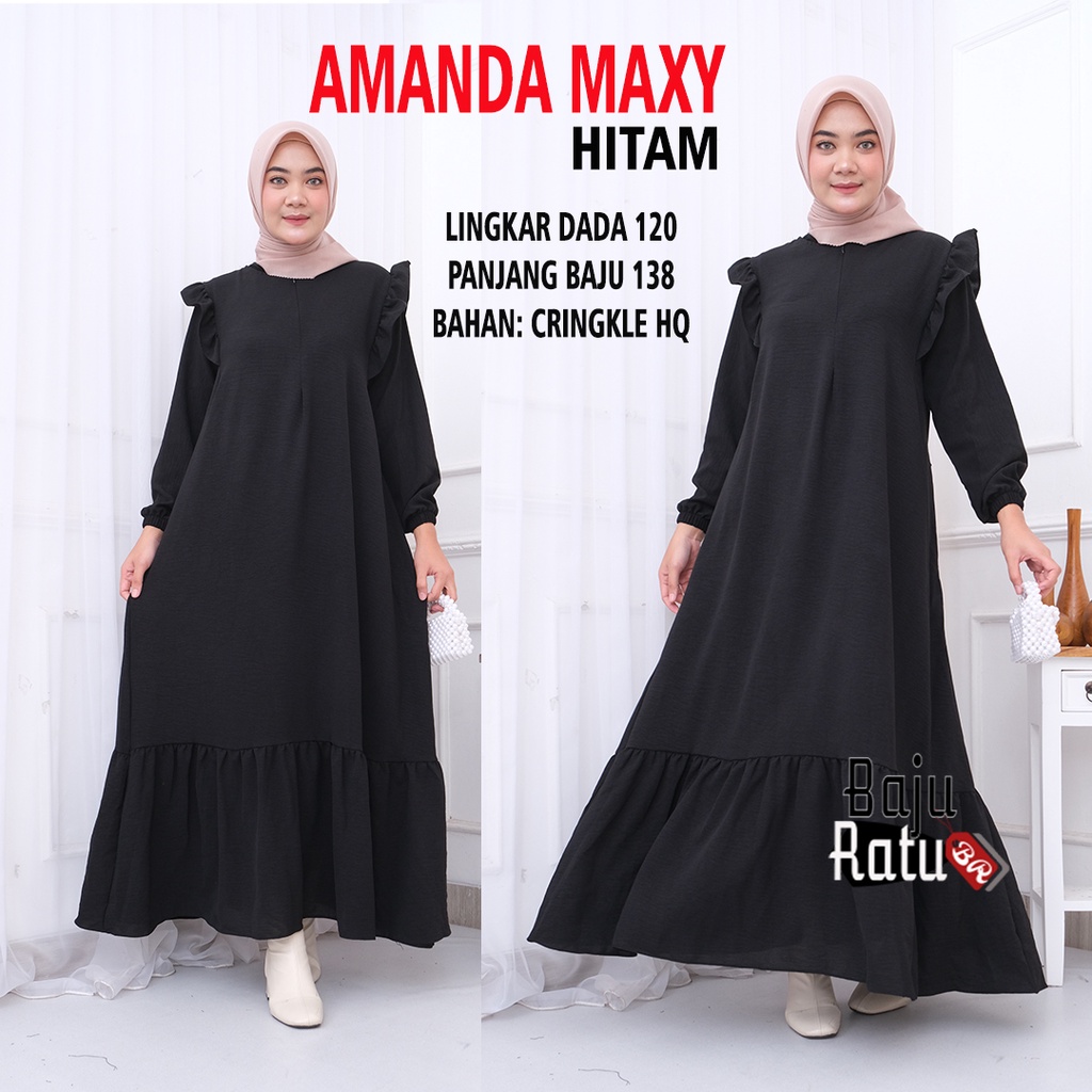 AMANDA MAXY DRESS JUMBO GAMIS CRINKLE KEKINIAN AESTHETIC WANITA