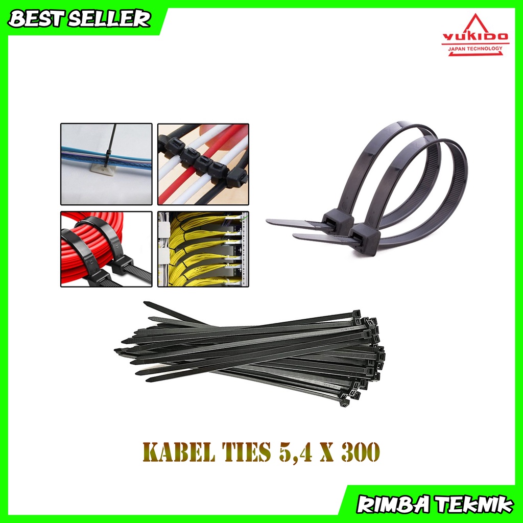 Kabel Ties Hitam 5.4x300mm / 30cm 1 Pack Isi 100pcs Cable tie/kabel tis Nylon